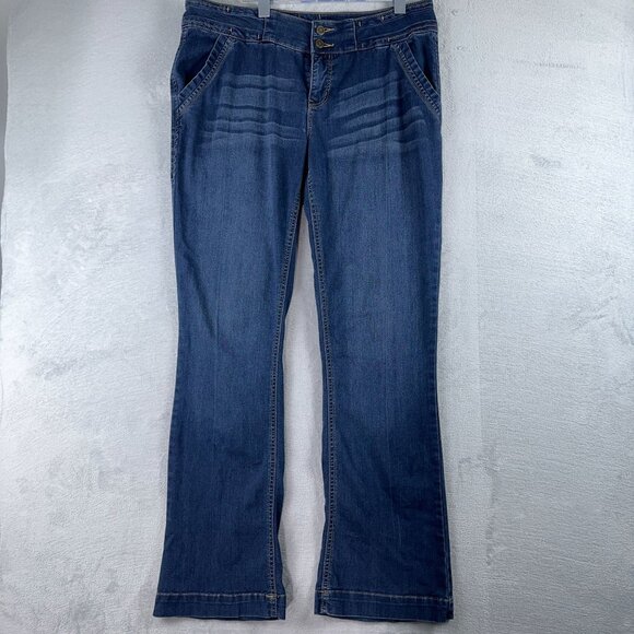 C Est. 1946 Denim Jeans Boot Cut Leg Slash Pockets High Rise Womens Blue Size 10 - Picture 1 of 12